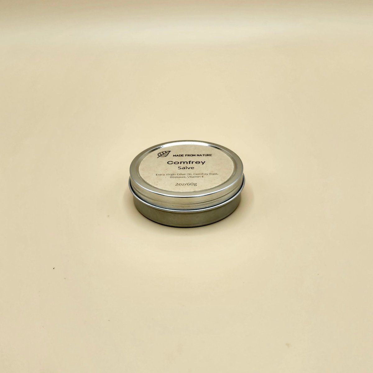 All natural Comfrey old fashioned salve in metal tin 