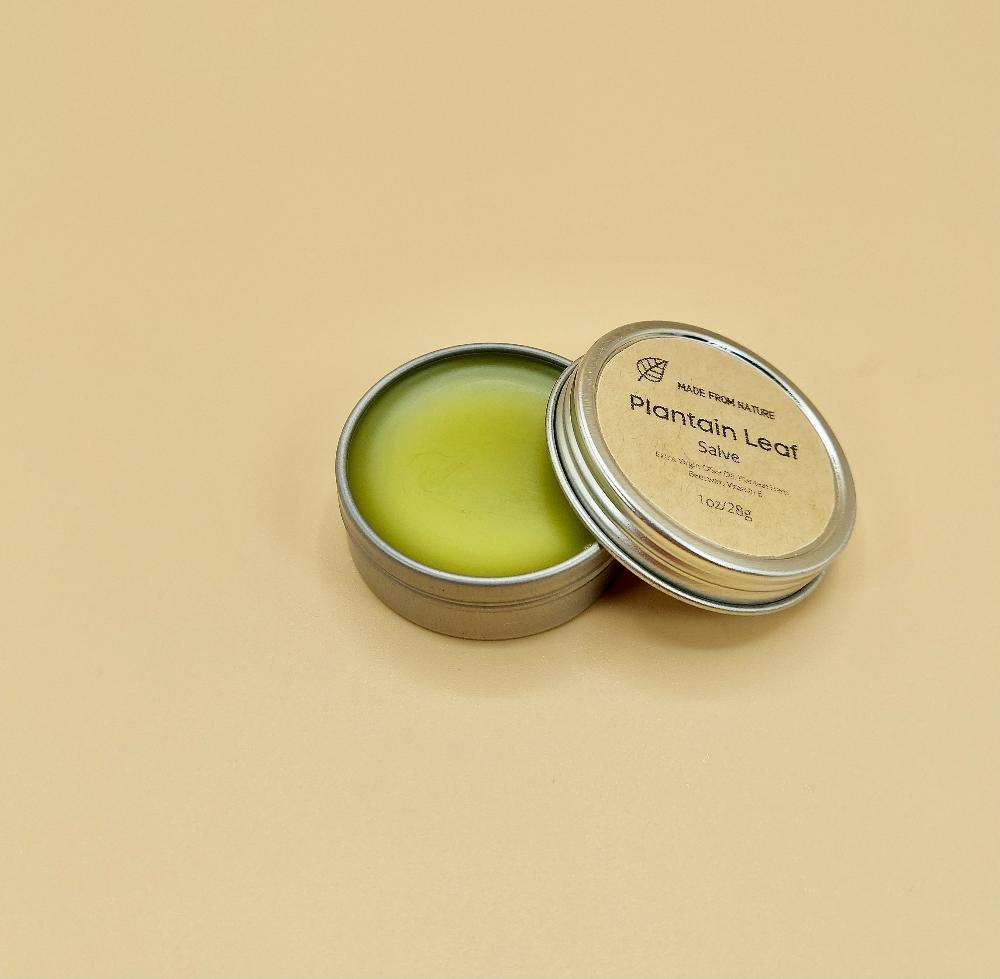 Plantain leaf salve is highly beneficial for soothing skin and promoting new cell growth. Healing Cream in Biodegradable Recyclable Packaging. 