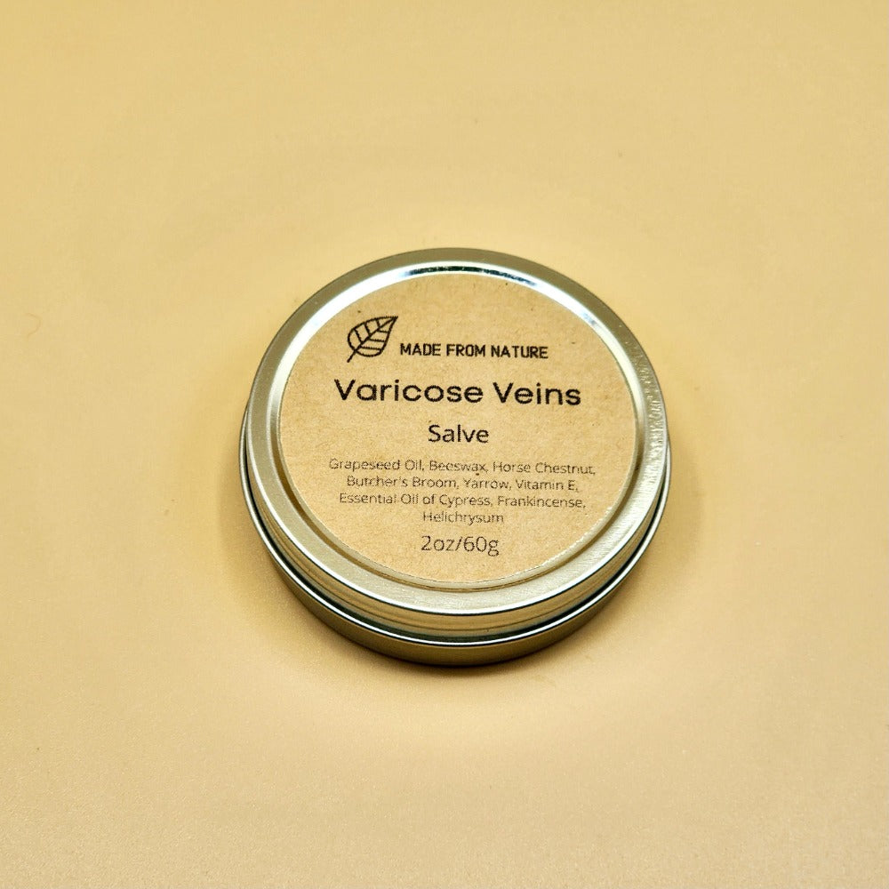 Natural varicose vein cream is a traditional and natural way to restore your veins elasticity, and to tighten, tone, or shrink large varicose veins packed in 2oz metal tin