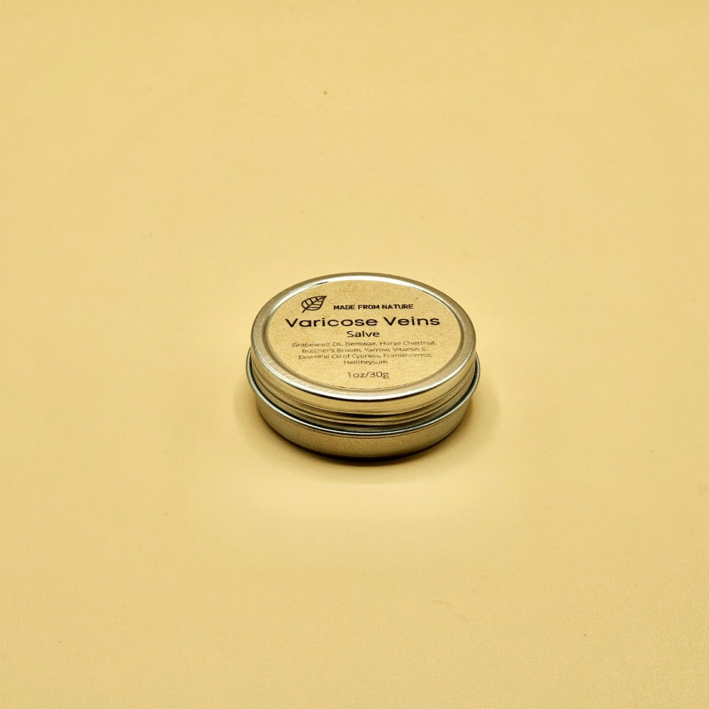 All Natural Varicose Veins Cream in eco friendly Metal Tin