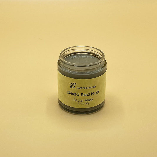 Dead Sea Mud Facial mask in glass container and metal lid